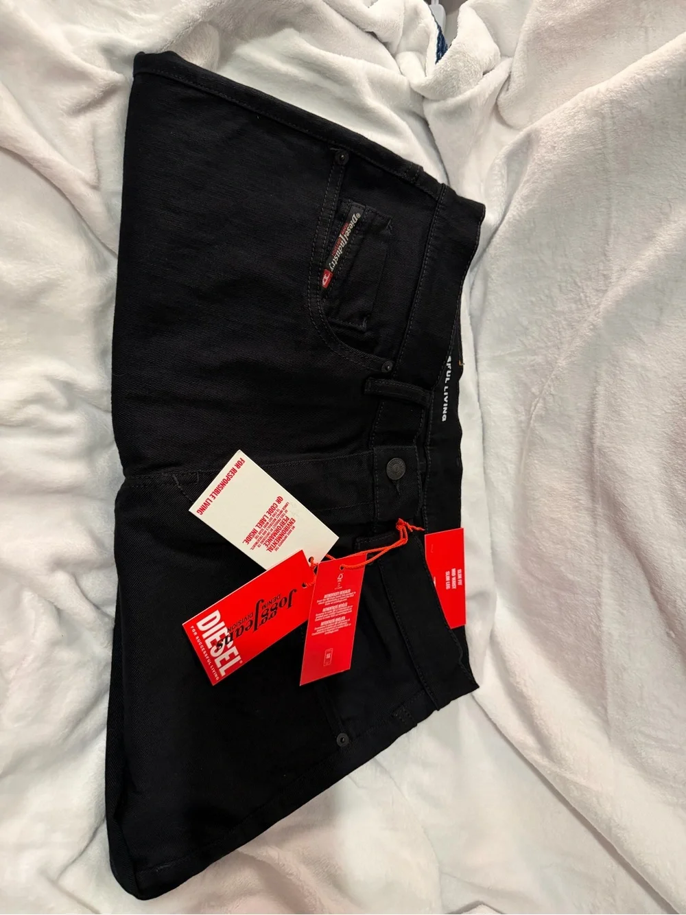 Diesel men’s black jeans slim mid waist slim leg 32 x 32